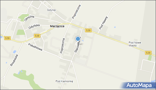 Marzęcice gmina Kurzętnik, Starowiejska, mapa Marzęcice gmina Kurzętnik