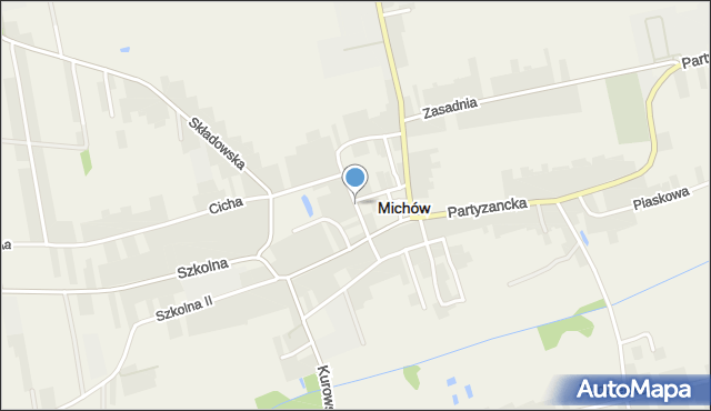 Michów powiat lubartowski, Strażacka, mapa Michów powiat lubartowski