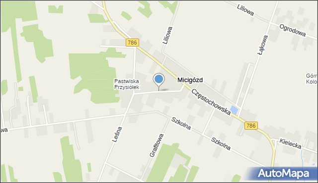 Micigózd, Starowiejska, mapa Micigózd