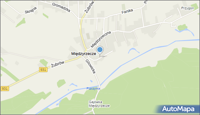 Międzyrzecze gmina Bojszowy, Strumykowa, mapa Międzyrzecze gmina Bojszowy