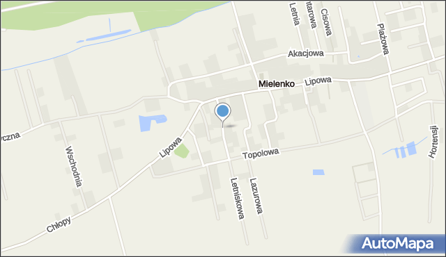 Mielenko gmina Mielno, Strażacka, mapa Mielenko gmina Mielno