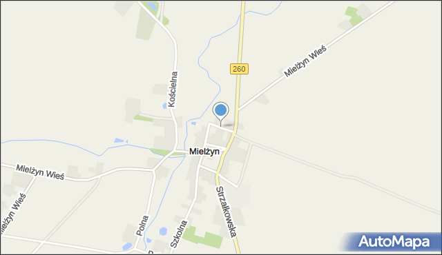 Mielżyn, Strażacka, mapa Mielżyn