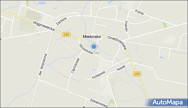 Mieścisko powiat wągrowiecki, Strzelecka, mapa Mieścisko powiat wągrowiecki
