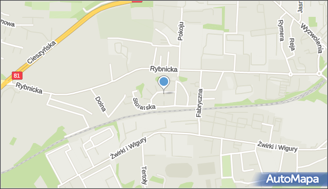 Mikołów, Stolarska, mapa Mikołów