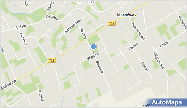 Milanówek, Staszica Stanisława, mapa Milanówek