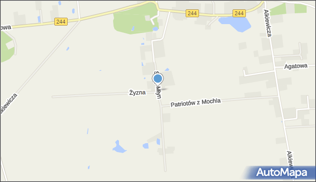 Mochle, Stary Młyn, mapa Mochle