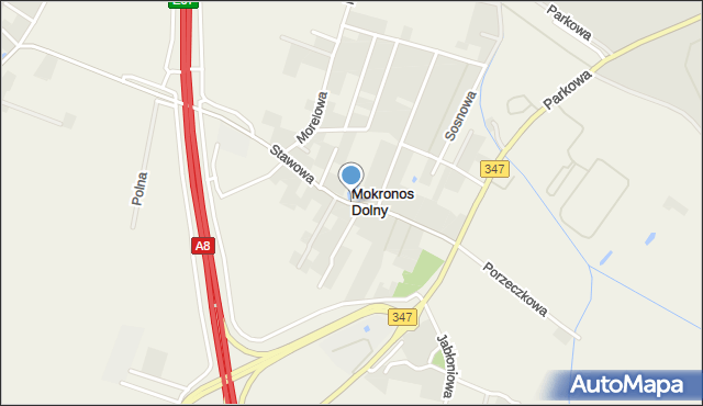 Mokronos Dolny, Stawowa, mapa Mokronos Dolny