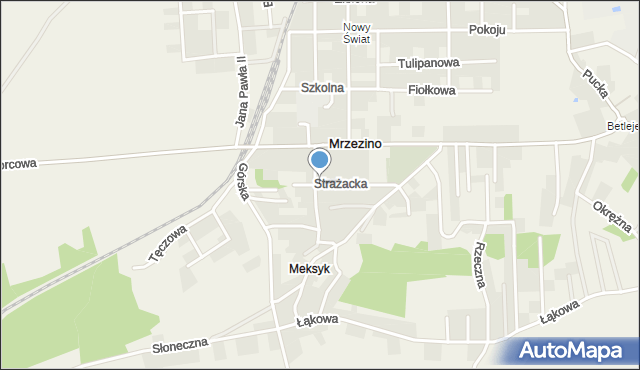 Mrzezino, Strażacka, mapa Mrzezino