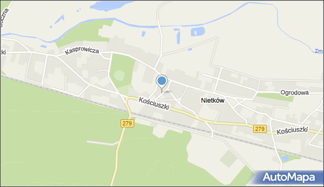 Nietków, Strażacka, mapa Nietków