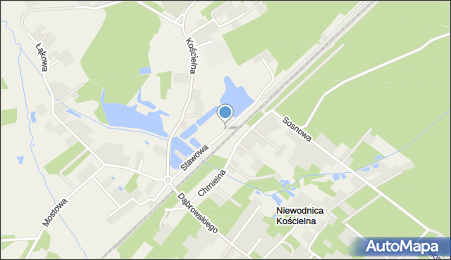 Niewodnica Kościelna, Stawowa, mapa Niewodnica Kościelna