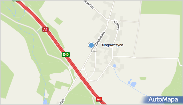 Nogowczyce, Strzelecka, mapa Nogowczyce