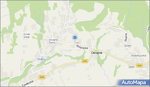 Okrajnik, Strażacka, mapa Okrajnik