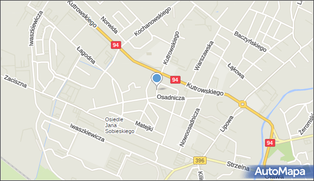 Oława, Styki Jana, mapa Oława