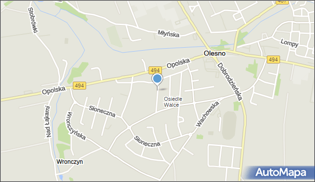 Olesno, Stawowa, mapa Olesno