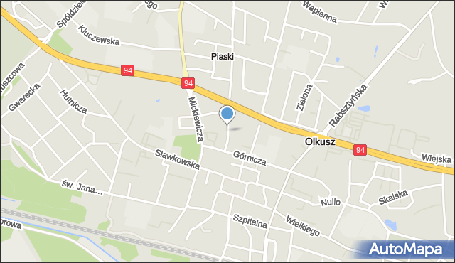 Olkusz, Staszica Stanisława, mapa Olkusz