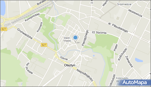 Olsztyn, Staszica Stanisława, mapa Olsztyna