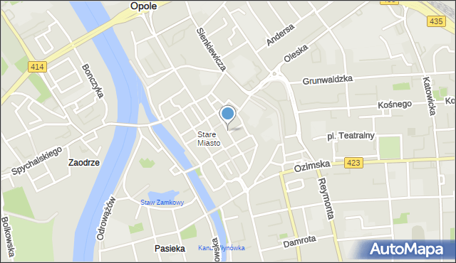 Opole, Staromiejska, mapa Opola