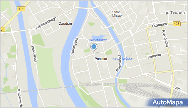 Opole, Strzelców Bytomskich, mapa Opola