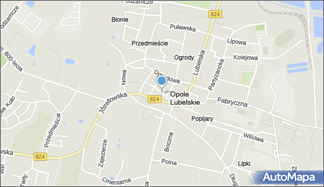 Opole Lubelskie, Stary Rynek, mapa Opole Lubelskie