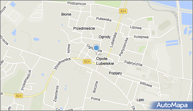 Opole Lubelskie, Strażacka, mapa Opole Lubelskie