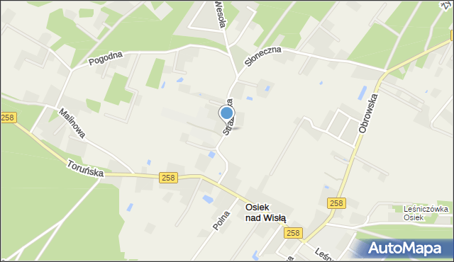 Osiek nad Wisłą, Strażacka, mapa Osiek nad Wisłą