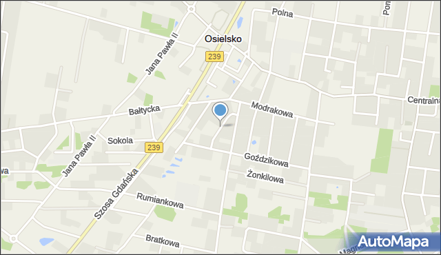 Osielsko, Stolarska, mapa Osielsko