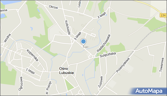 Ośno Lubuskie, Strumykowa, mapa Ośno Lubuskie