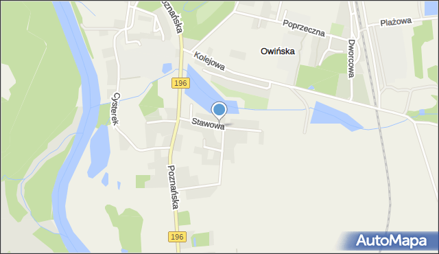 Owińska, Stawowa, mapa Owińska