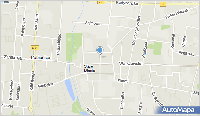 Pabianice, Stefana Batorego, mapa Pabianic