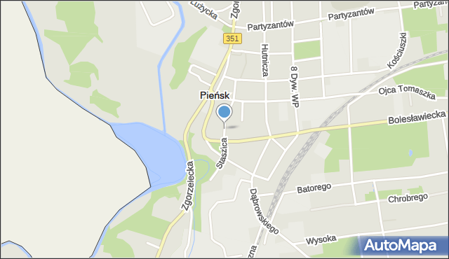 Pieńsk, Staszica Stanisława, mapa Pieńsk