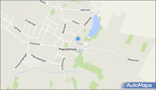 Pierzchnica powiat kielecki, Stawowa, mapa Pierzchnica powiat kielecki