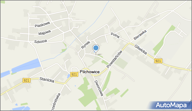 Pilchowice powiat gliwicki, Strażaków, mapa Pilchowice powiat gliwicki