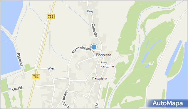 Podolsze, Strażacka, mapa Podolsze