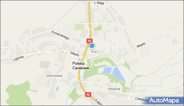 Polska Cerekiew, Stara Droga, mapa Polska Cerekiew
