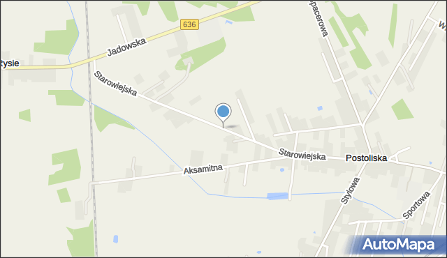 Postoliska, Starowiejska, mapa Postoliska