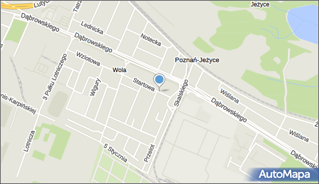 Poznań, Startowa, mapa Poznania