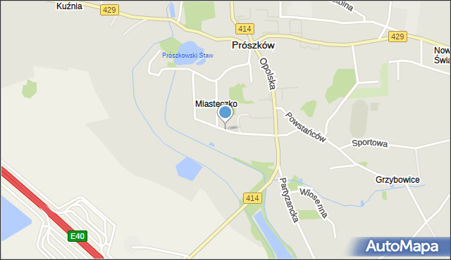 Prószków, Stawowa, mapa Prószków