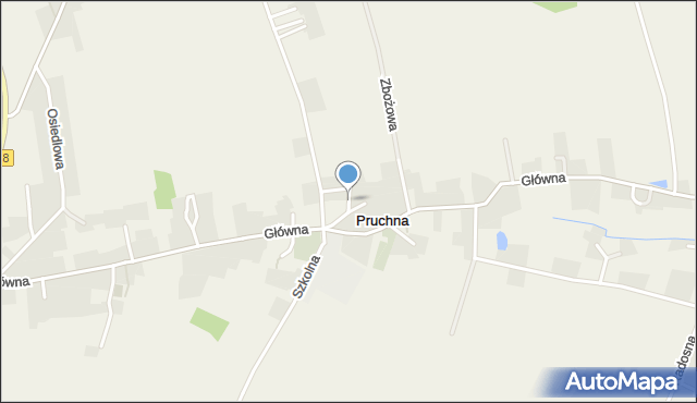 Pruchna, Strażacka, mapa Pruchna