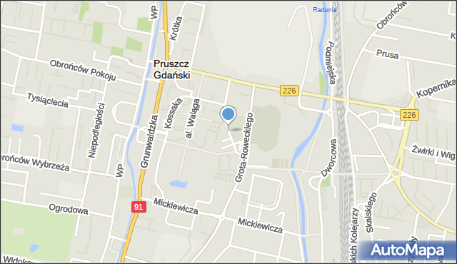 Pruszcz Gdański, Stwosza Wita, mapa Pruszcz Gdański