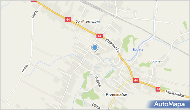 Przeciszów, Strażacka, mapa Przeciszów