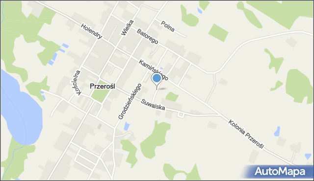 Przerośl, Strażacka, mapa Przerośl