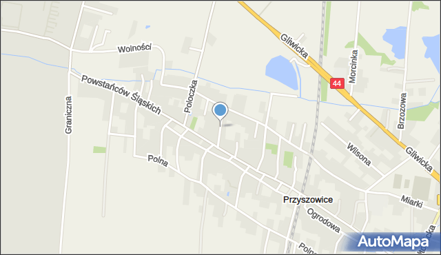 Przyszowice, Staszica Stanisława, mapa Przyszowice