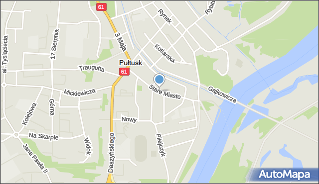 Pułtusk, Stare Miasto, mapa Pułtusk