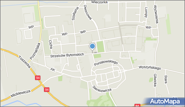 Pyskowice powiat gliwicki, Strzelców Bytomskich, mapa Pyskowice powiat gliwicki