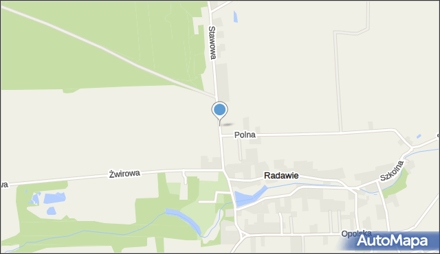 Radawie, Stawowa, mapa Radawie