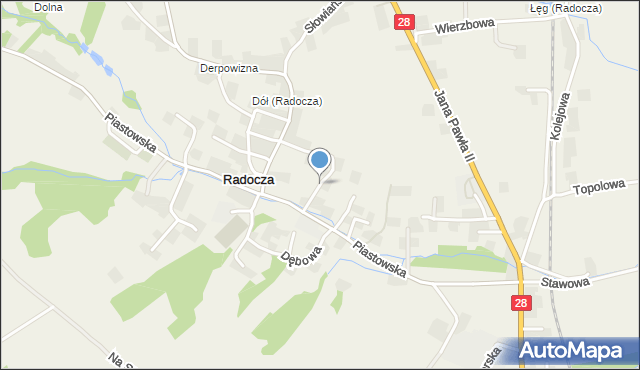 Radocza, Strażacka, mapa Radocza