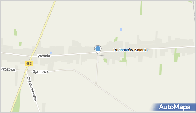 Radostków-Kolonia, Strażacka, mapa Radostków-Kolonia