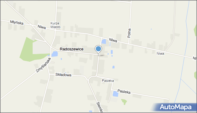 Radoszewice gmina Siemkowice, Starowiejska, mapa Radoszewice gmina Siemkowice