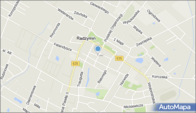 Radzymin powiat wołomiński, Strzelców Kaniowskich, mapa Radzymin powiat wołomiński