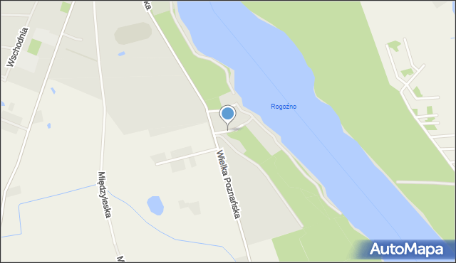 Rogoźno powiat obornicki, Strzelecka, mapa Rogoźno powiat obornicki